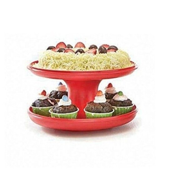 Vintage Tupperware Set Serve-It-All Pedestal Cake Pie Serving Stand - Picture 10 of 10